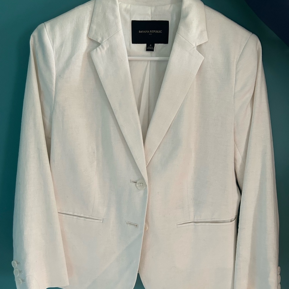 White Cotton Blazer